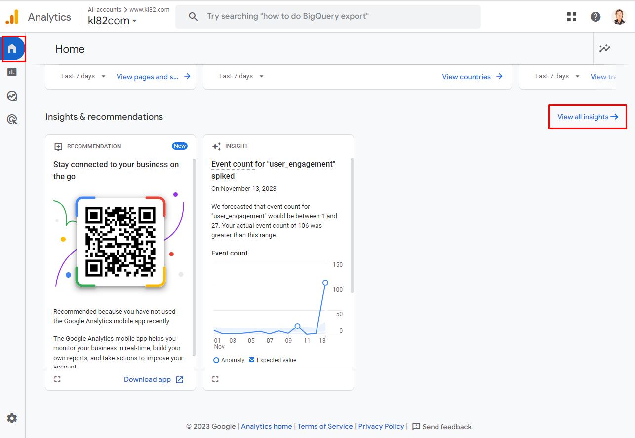 how to find insights on GA4