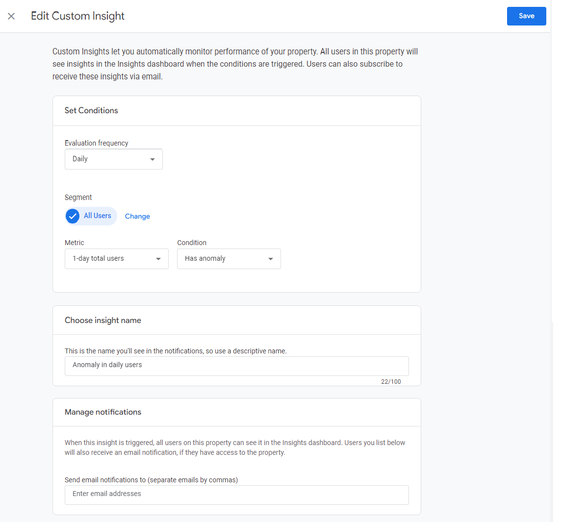 Creating custom insight on GA4