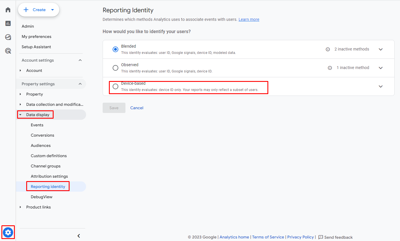 switching the reporting identity